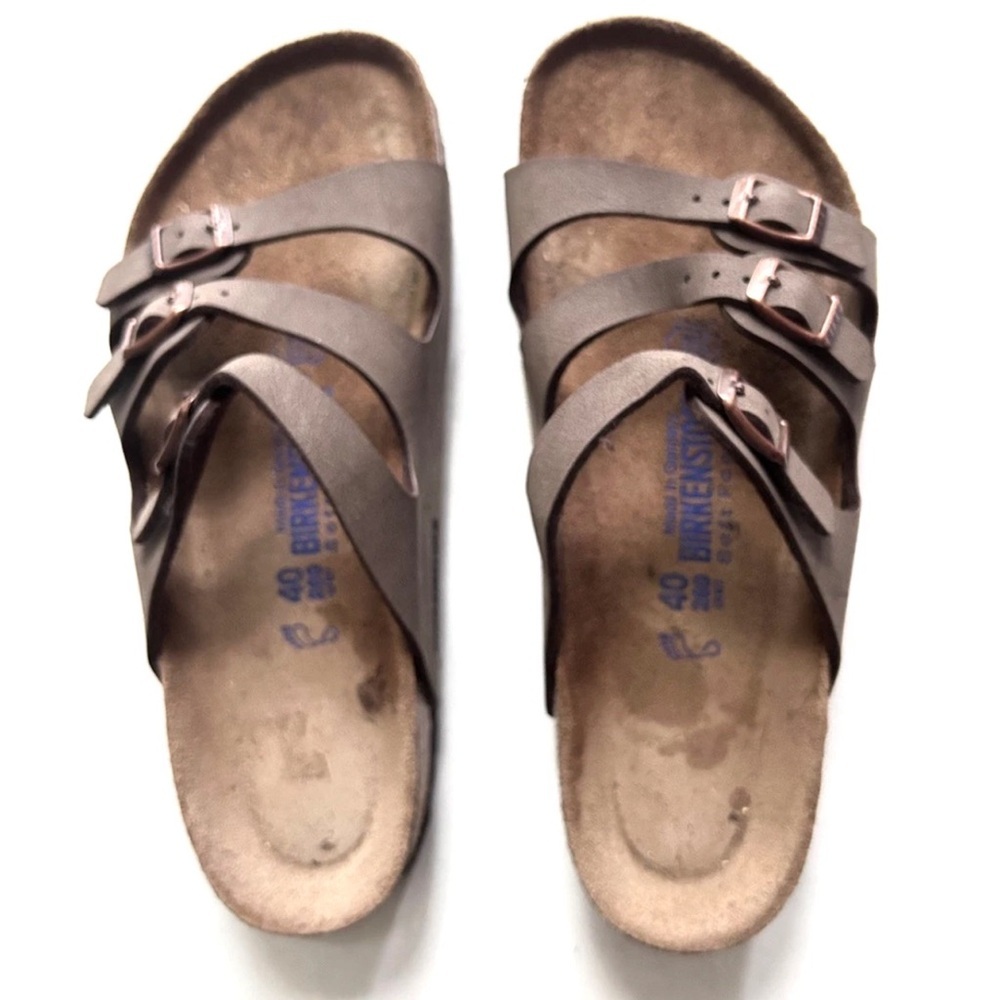 Birkenstock | Women's Florida Soft Footbed Sandals Size 40 Brown Straps Buckle - Picture 3 of 9